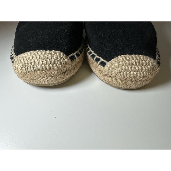 TORY BURCH Max Black Suede Flat Espadrille‎ Mules Slip On Shoes Women's 6.5 - Picture 7 of 10